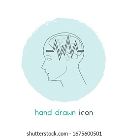 Brain activity icon line element. Vector illustration of brain activity icon line isolated on clean background for your web mobile app logo design.