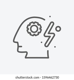 Brain activity icon line symbol. Isolated vector illustration of icon sign concept for your web site mobile app logo UI design.