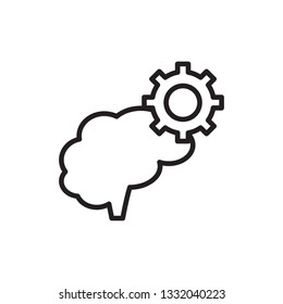 brain activity icon vector line design