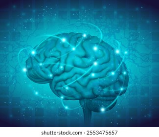 Brain activity. Isolated vector illustration