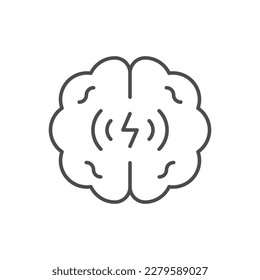 Brain activity line outline icon