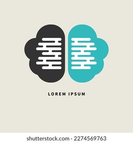 Brain activity of logo. Neurology sign, mind icon