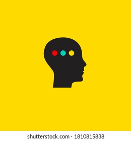 Brain Activity. Brain Scan, Eeg. Profile Of Man. Vector Illustrtion