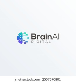 Brain Ai Modern Logo Vector