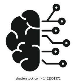 Brain ai smart icon. Simple illustration of brain ai smart vector icon for web design isolated on white background