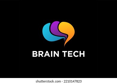 Diseño del logotipo inteligente de Brain AI inteligencia artificial símbolo de cabeza de idea