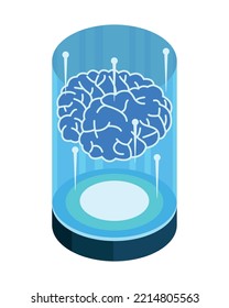 Gehirn auf der ai-Bühne-Symbol