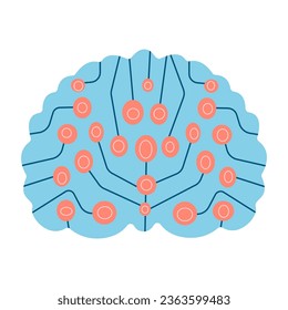 Brain ai tech concept. Artificial intelligence vector symbol illustration