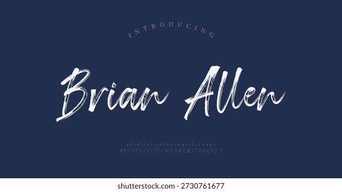 Brain Allen, Script letras y números de alfabeto elegantes de lujo premium. Elegante tipografía de boda clásica serif fuente decorativa vintage retro. Ilustración vectorial creativa
