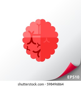 Brain as Alzheimer Disease Concept Icon