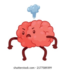 brain angry comic character icon