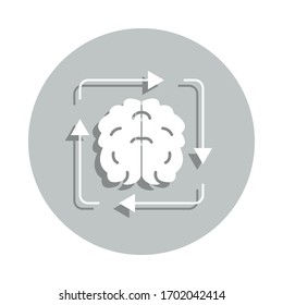 brain, arrow, creative cycle badge icon. Simple glyph, flat vector of Business icons for ui and ux, website or mobile application