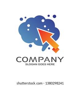 Brain With Arrow Logo Vector