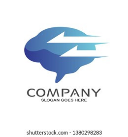Brain and arrow Logo Vector