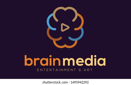 Brain art logo design. Creative concept of the human brain. Brain tree creative logo template. Abstract brain, Creativity, Imagination, Innovation, Technology vector logo design