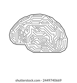 Brain. Artificial intelligence. Brainstorm, Creativity and Thinking Idea Concept. Artificial intelligence. Vector Illustration. 