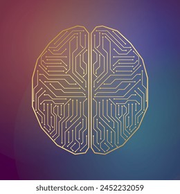 Brain. Artificial intelligence. Brainstorm, Creativity and Thinking Idea Concept. Artificial intelligence. Vector Illustration. 