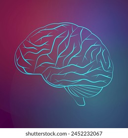 Brain. Artificial intelligence. Brainstorm, Creativity and Thinking Idea Concept. Artificial intelligence. Vector Illustration. 