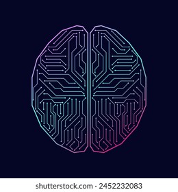Brain. Artificial intelligence. Brainstorm, Creativity and Thinking Idea Concept. Artificial intelligence. Vector Illustration. 