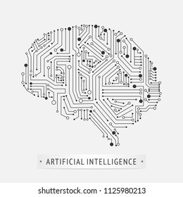 Brain artificial intelligence icon design