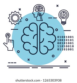 brain with artificial intelligence icons