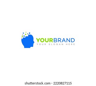 Brain Artificial Intelligence Logo design vector. AI Brainstorm