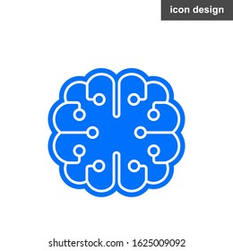 Brain artificial intelligence vector icon