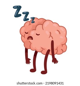 brain asleep comic character icon