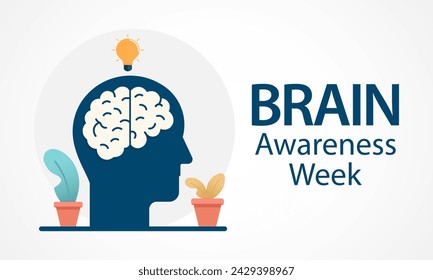 Brain Awareness Week (BAW) is a global campaign that takes place every year in mid-March to increase public awareness of the benefits and progress of brain research. Vector illustration