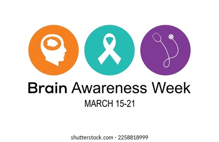 Brain awareness week concept.Vector illustration on the theme of Brain awareness week, observed in second week of March every year.