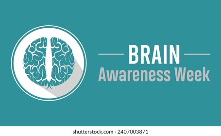 Brain awareness week is observed every year in March. Holiday, poster, card and background vector illustration design.