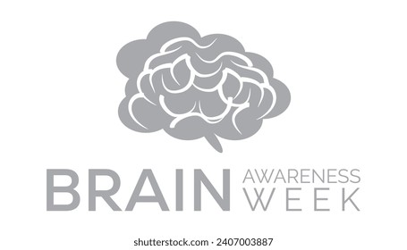 La semana de concientización cerebral se celebra cada año en marzo. Diseño de ilustraciones vectoriales de vacaciones, afiche, tarjeta y fondo.