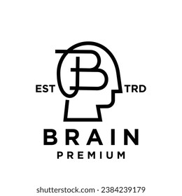 brain B Letter icon design illustration template