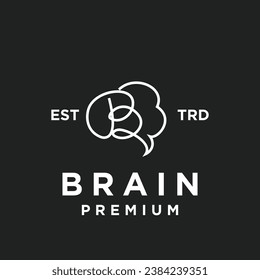 plantilla de ilustración de diseño de icono de carta cerebro B