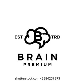 brain B Letter icon design illustration template