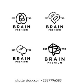 brain B Letter icon design illustration template