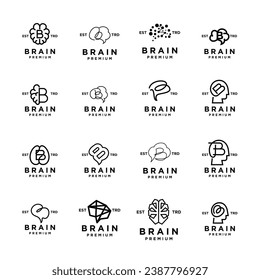 brain B Letter icon design illustration template