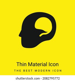 Brain In Bald Male Head minimal bright yellow material icon