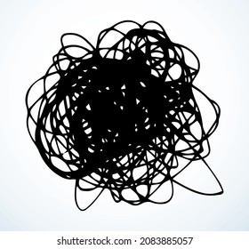 Brain band casual mix decision job network way white text space backdrop. Outline black pen hand drawn life path. Cable wire net cord rope loop puzzle work ball shape task art scrawl logo design style