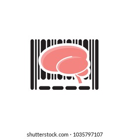 Brain Barcode Logo Icon Design