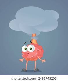 
Brain Being Mind-Blown from Creative Ideas Vector Illustration. Innovative creative intelligent mind feeling astonished 
