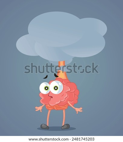 
Brain Being Mind-Blown from Creative Ideas Vector Illustration. Innovative creative intelligent mind feeling astonished 
