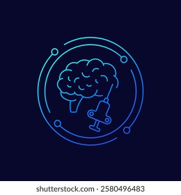Brain biopsy icon, linear design