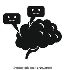 Brain bipolar disorder icon. Simple illustration of brain bipolar disorder vector icon for web design isolated on white background