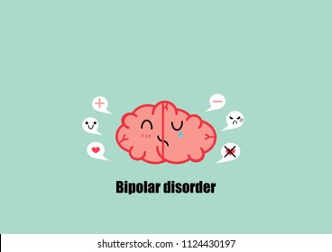 brain  bipolar disorders cartoon vector. psychiatry disorders.