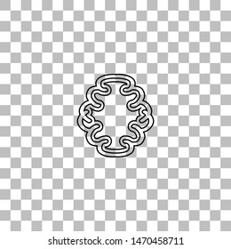 Brain. Black flat icon on a transparent background. Pictogram for your project