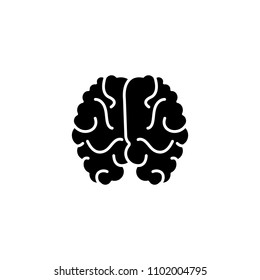 Brain black icon concept. Brain flat  vector symbol, sign, illustration.