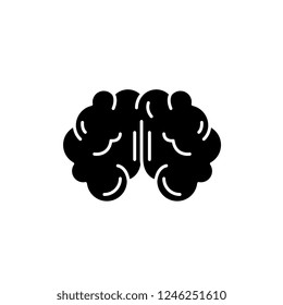 Brain black icon, vector sign on isolated background. Brain concept symbol, illustration 