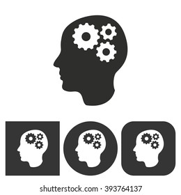 Brain   -  black and white icons. Vector illustration. 