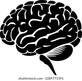 Brain | Black and White Vector illustration